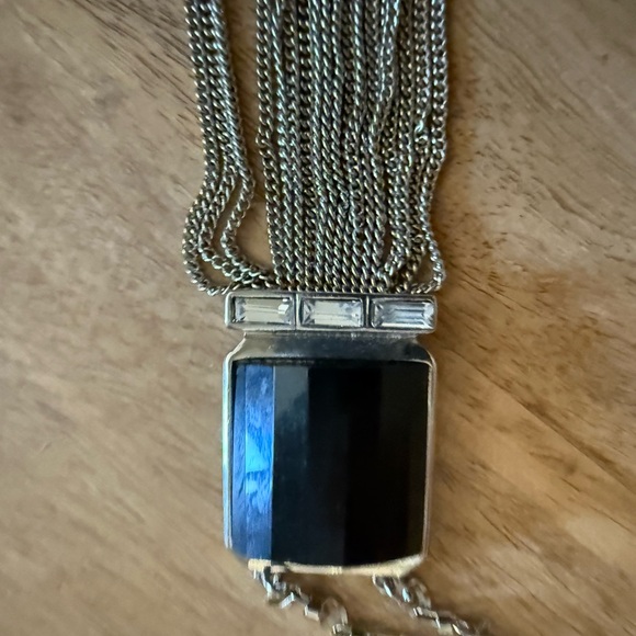 Silver Necklace with Black Pendant White House black market - Picture 5 of 8